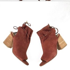 Franco Sarto Fenwick Suede Peep-Toe Ankle Boots